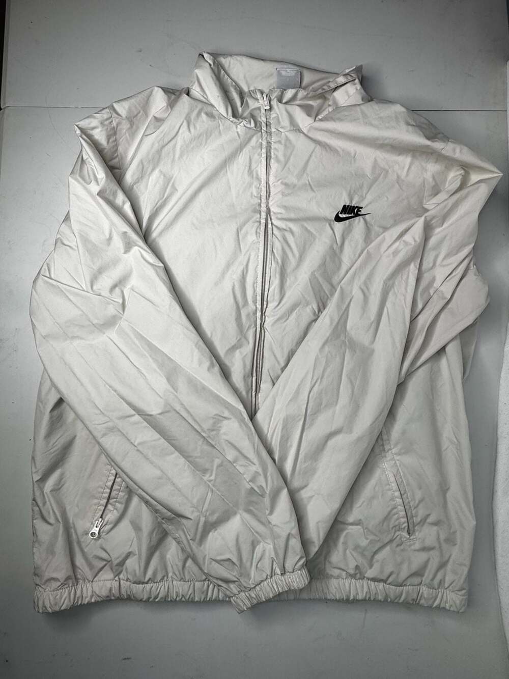 Nike Windbreaker Jacket Size L White Multi Rainbow Back Logo